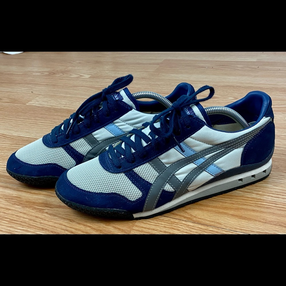 ASICS Onitsuka Tiger Ultimate 81 Sneakers Mens Size 9 Navy Blue/Gray HQ80L.